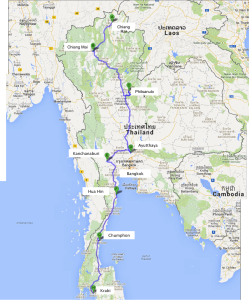 Reisschema Thailand