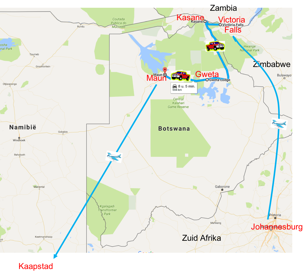 route-botswana